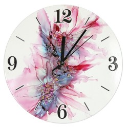 Orologio in ceramica decoro fiori lilla 25 cm