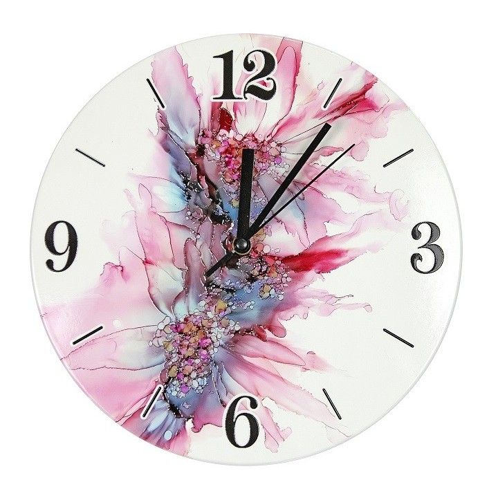 Orologio in ceramica decoro fiori lilla 25 cm | CarinCasa