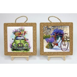 Sottopentola ceramica e sughero lavanda 19,5x1 cm