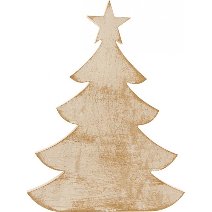 Albero di Natale in legno shabby bianco decorativo
