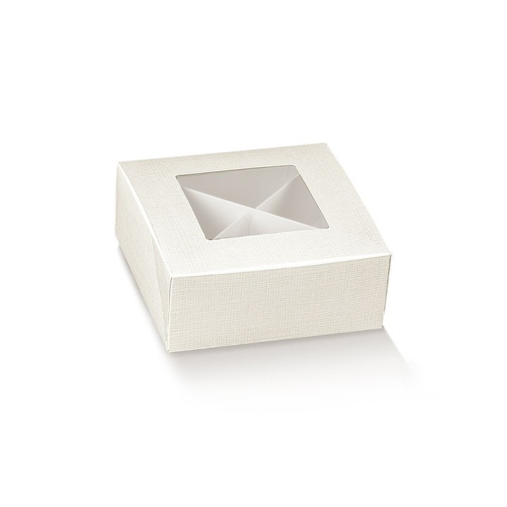 Scatola pratica con finestra e divisorio 10x10x4 cm - 100x100x40 mm Scotton