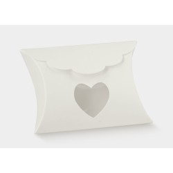 Busta con finestra cuore 80x85x30 mm - 8x8,5x3 cm white