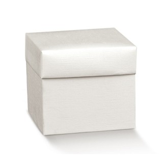 Scatola pieghevole fibra bianca 140x140x110 mm - 14x14x11 cm