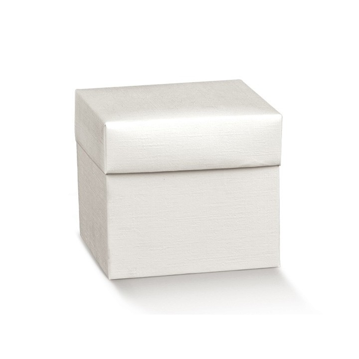Scatola pieghevole fibra bianca 140x140x110 mm - 14x14x11 cm
