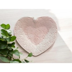 Vassoio cuore decoro merletto 19,5 cm  mandorle by paben