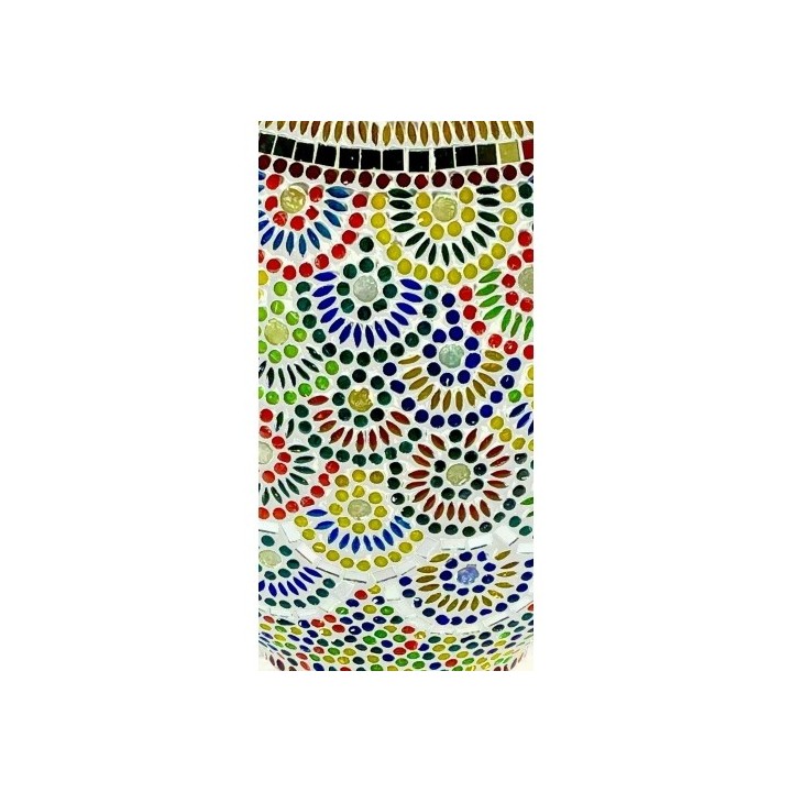 Lampada 16x16xh.45 da tavolo in vetro mosaicata magic rings