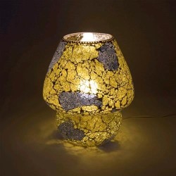 Lampada da tavolo in vetro mosaicata Green & Yellow Craquelè 30x30x32 cm