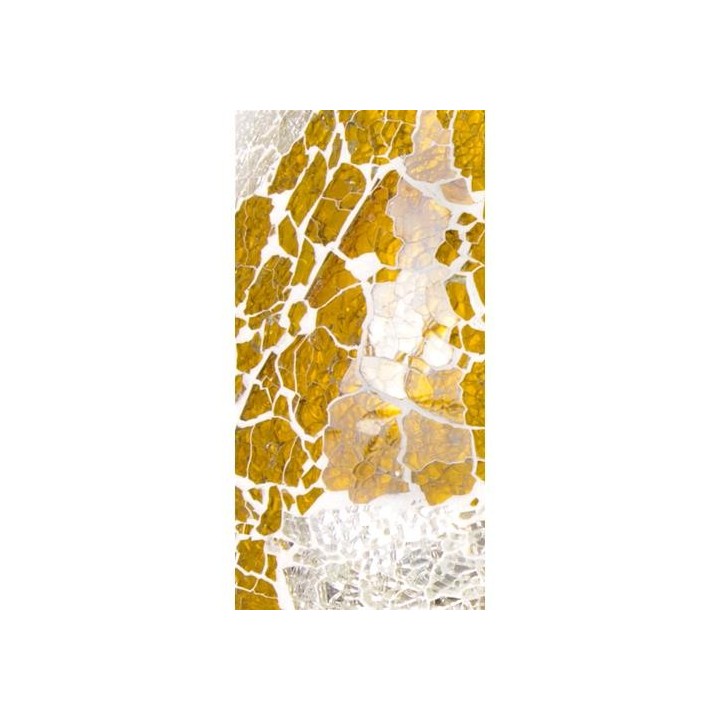 Lampada da tavolo in vetro mosaicata Green & Yellow Craquelè 30x30x32 cm