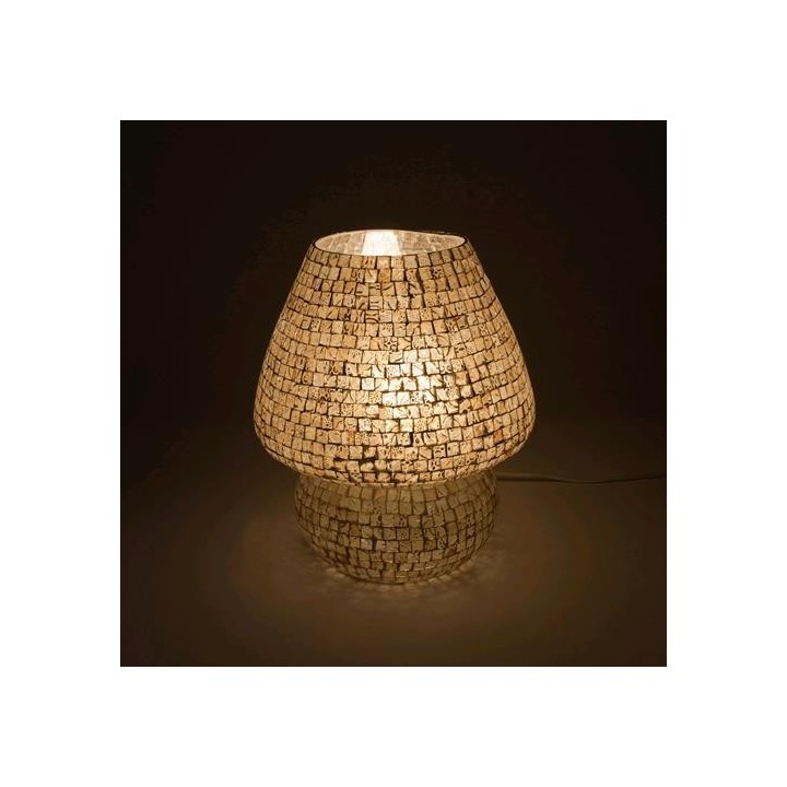 Lampada 30x30x32 cm  da tavolo in vetro mosaicata artist's yellow