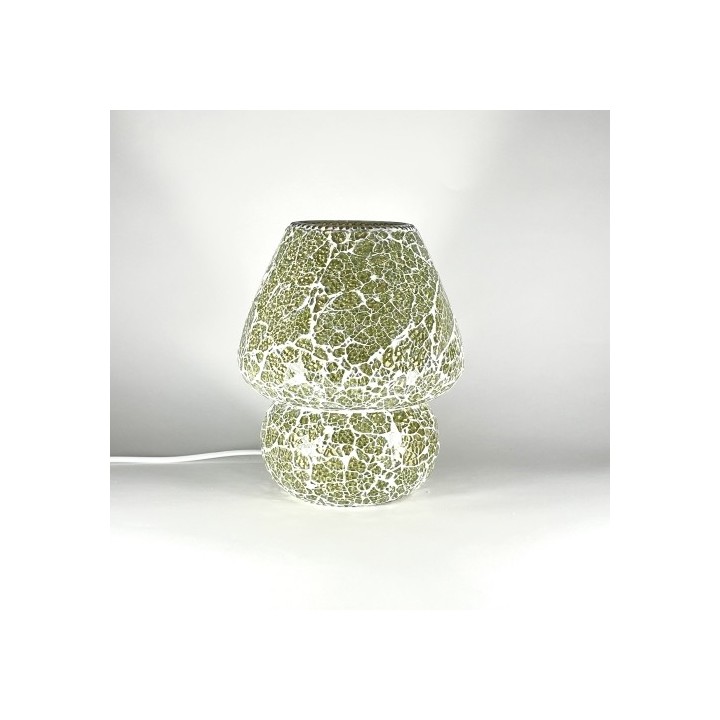 Lampada 20x20x23 cm  da tavolo in vetro mosaicata glacial gold