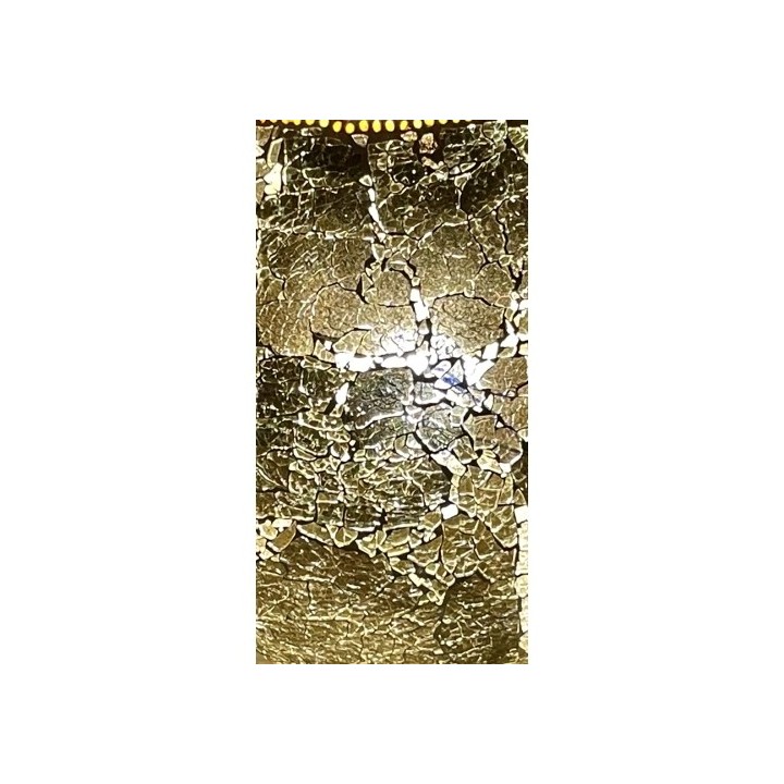 Lampada 20x20x23 cm  da tavolo in vetro mosaicata glacial gold