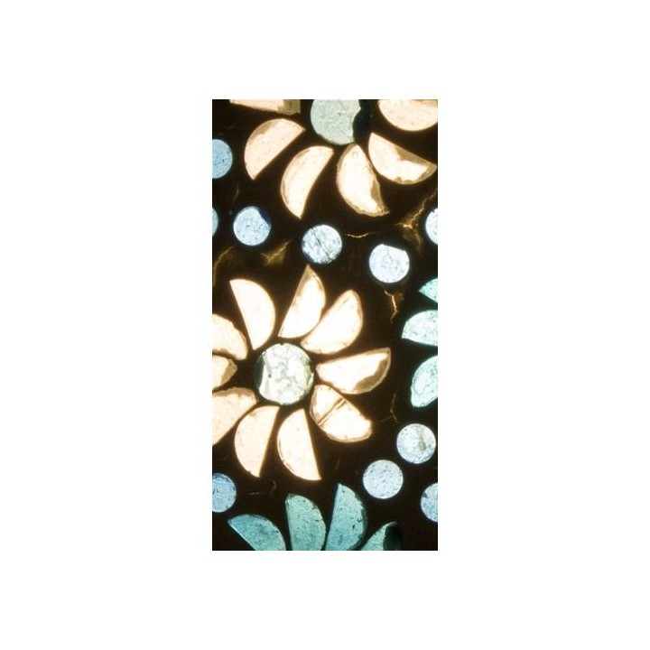 Lampada 20x20x23 cm  da tavolo in vetro mosaicata light blue daisy