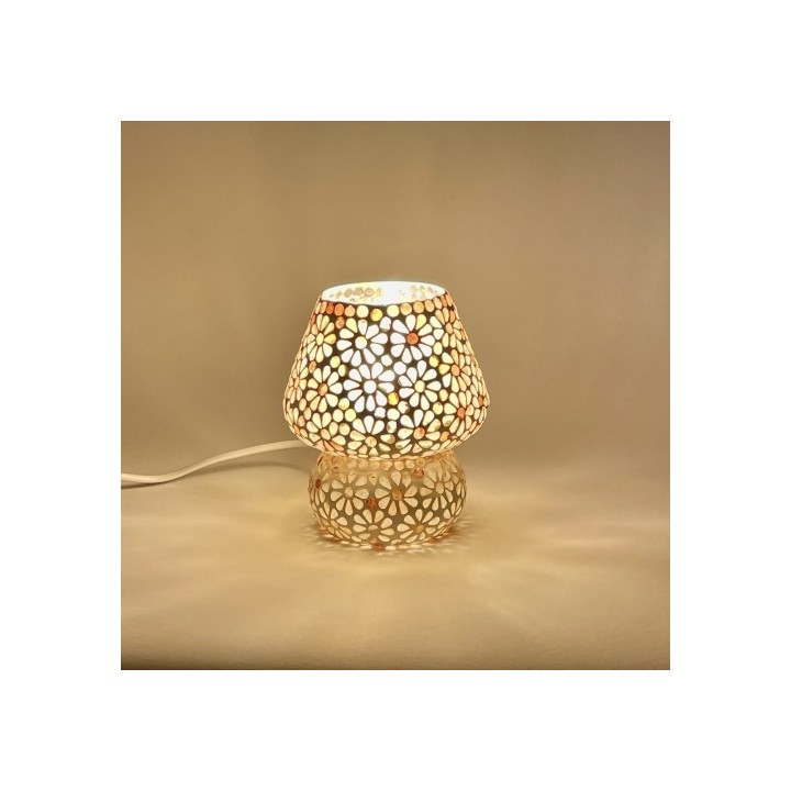 Lampada 17x17x17 cm da tavolo in vetro mosaicata yellow…