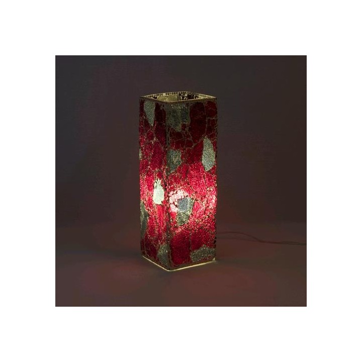 Lampada 16x16x45 cm da tavolo in vetro mosaicata vulcanic…