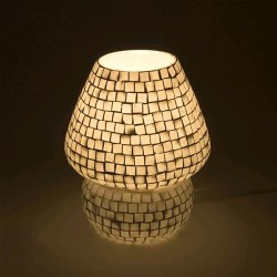 Lampada 20x20x23 cm  da tavolo in vetro mosaicata the white bride