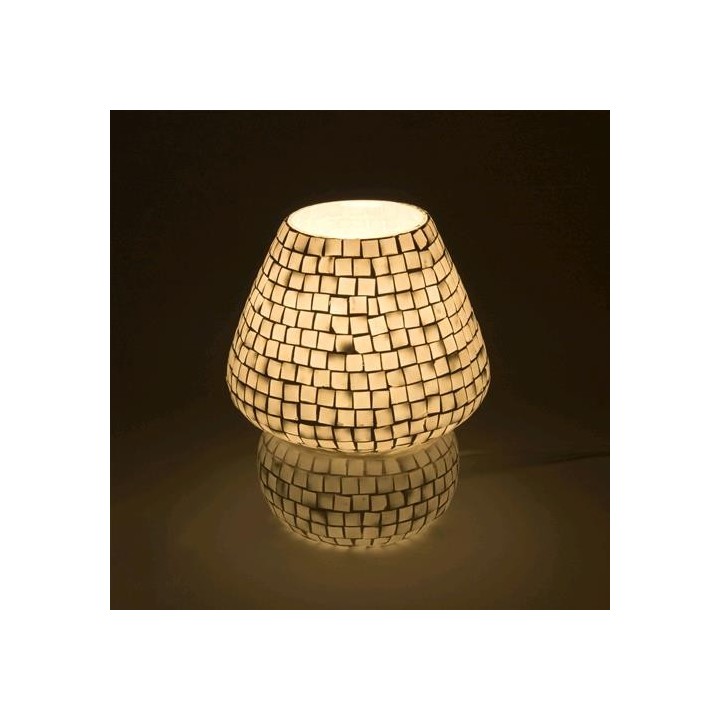 Lampada 20x20x23 cm da tavolo in vetro mosaicata the white…