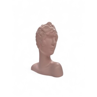 Vaso testa profilo rosa con fiori cm.14x17 ilary queen