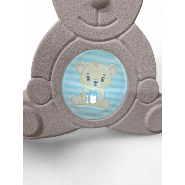 Orsetto Led bianco gres con plex bimbo 13x13 cm Ilary queen…