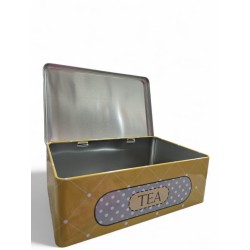 Scatola rettangolare in latta 2 colori assortiti 20x13xh7 cm