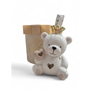 Orsetto profumatore harmony bianco e tortora 8x7x11,5 cm |…