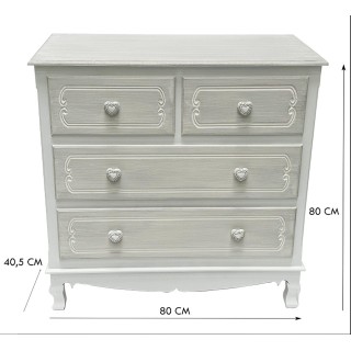 Mobile cassettiera 4 cassetti 80x40,5x80 cm