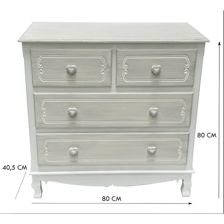 Mobile cassettiera 4 cassetti 80x40,5x80 cm