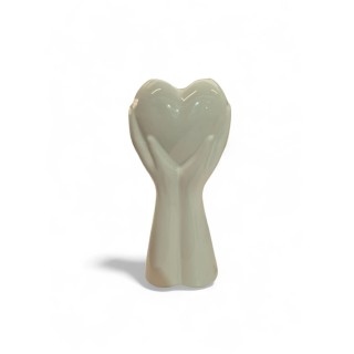 Vasetto mani cuore bianco lucido 10x22 cm Ilary queen |…