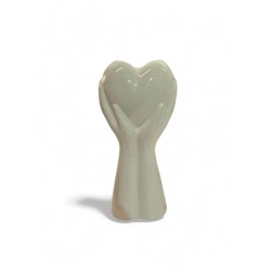 Vasetto mani cuore bianco lucido 10x22 cm Ilary queen