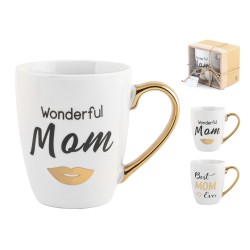 Mug tazza con manico oro decoro Mamma 360 Cc