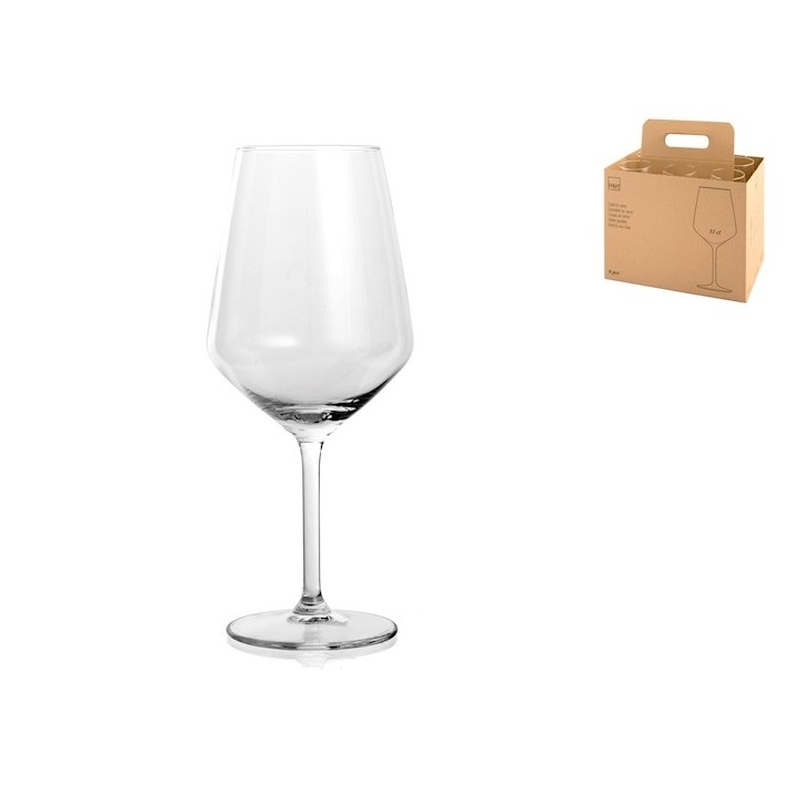 Vassoio cartone con 6 bicchieri calici 53 cl