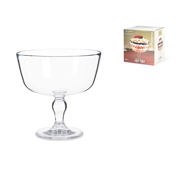 Coppa con piede petit pattisserie in vetro trasparente cm 26