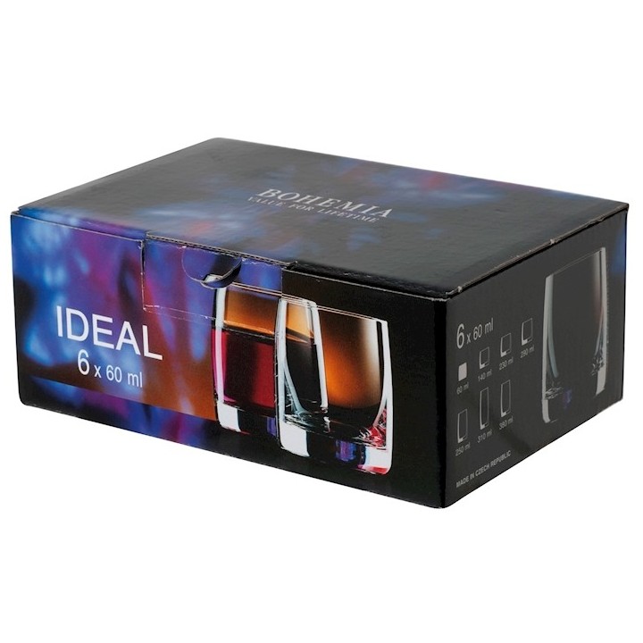 Confezione 6 bicchieri liquore ideal in vetro sonoro cl 06