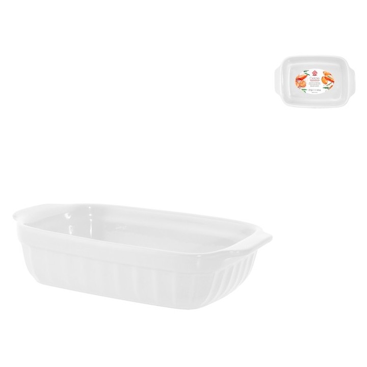 Pirofila rettangolare in ceramica bianca delizie 22x14x5 cm