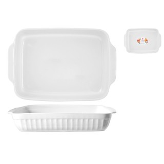 Pirofila rettangolare in ceramica bianca delizie 36x24x6 cm