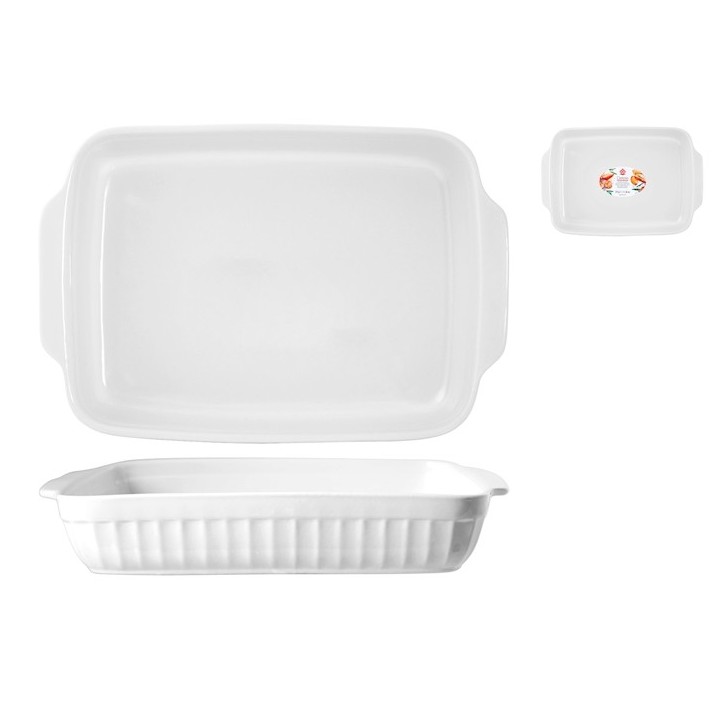 Pirofila rettangolare in ceramica bianca delizie 36x24x6 cm