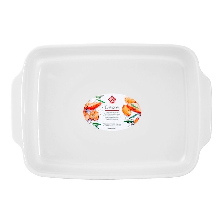 Pirofila rettangolare in ceramica bianca delizie 36x24x6 cm