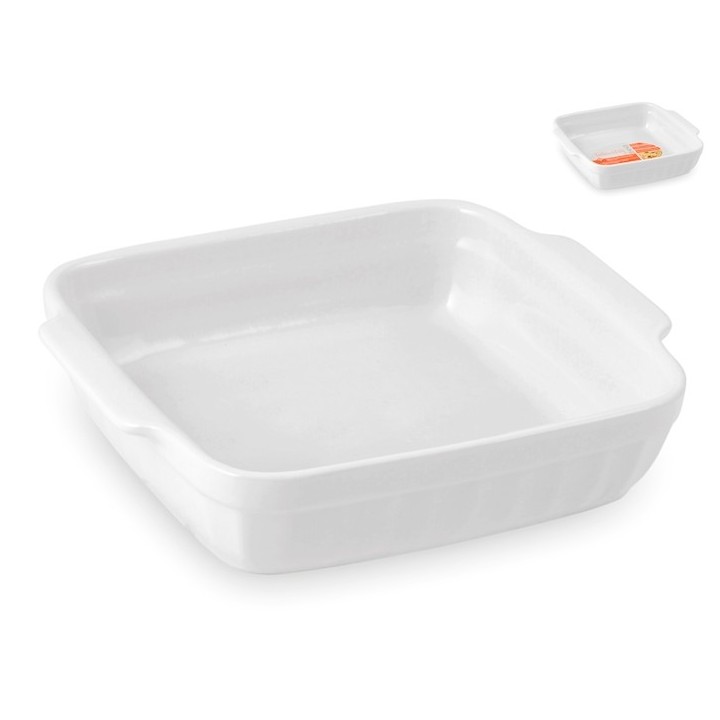 Pirofila delizie in ceramica colore bianca cm 19x17x4,5