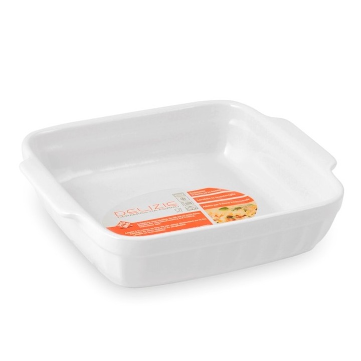 Pirofila delizie in ceramica colore bianca cm 19x17x4,5