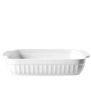 Pirofila quadra in ceramica bianca delizie cm 29x27x5,5