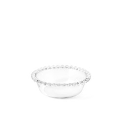 Coppetta collier in vetro trasparente con ala perlinata cm 14