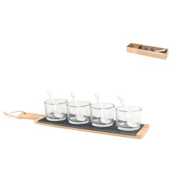 Confezione 10 pezzi happy hour base in bambù 28x9xh0,5 cm