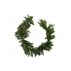 Ghirlanda in PVC e PE con 50 LED (funzionamento a pila 3AA x 1,5V)-bianchi - luce calda / 224 rametti-h. cm. 180