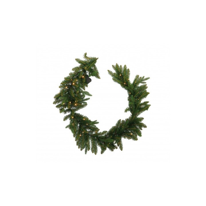 Ghirlanda in PVC e PE con 50 LED (funzionamento a pila 3AA x 1,5V)-bianchi - luce calda / 224 rametti-h. cm. 180