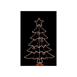 Figura luminosa mod. albero di Natale 140 LED (28 flash) da interno/esterno-bianco - luce calda-cm. 56 x 24 x h. cm. 85
