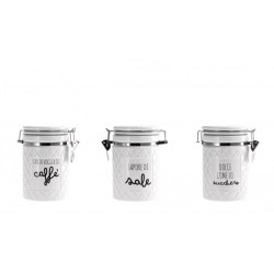 Barattolo In Ceramica Assortito 3 Decori Con Coperchio 10X15 Cm