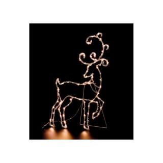 Figura luminosa mod. renna 100 LED (20 flash) da interno/esterno-bianco - luce calda-cm. 39 x 20 x h. cm. 58