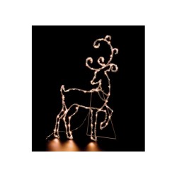 Figura luminosa mod. renna 100 LED (20 flash) da interno/esterno-bianco - luce calda-cm. 39 x 20 x h. cm. 58