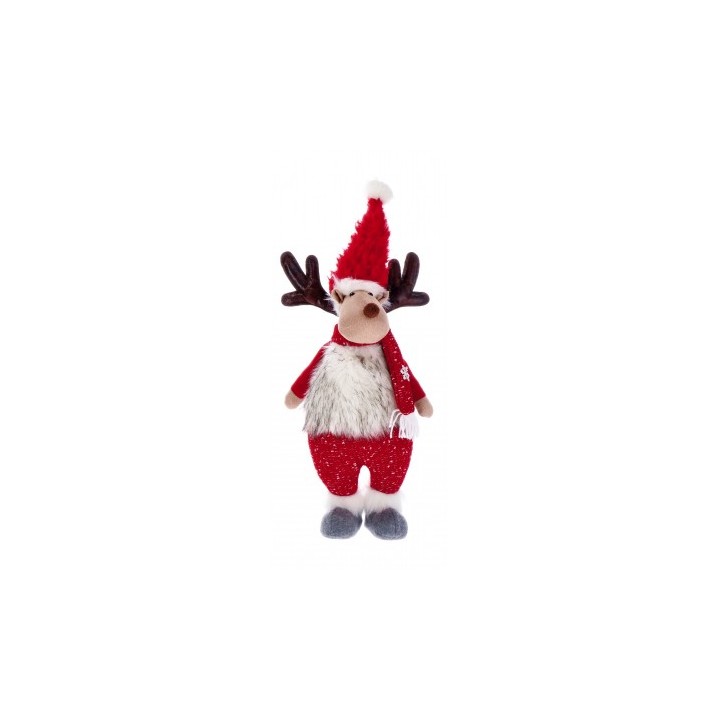 Decorazione natalizia in tessuto mod. Renna-ass. 2 colori-cm. 29 x 16 x h. cm. 47