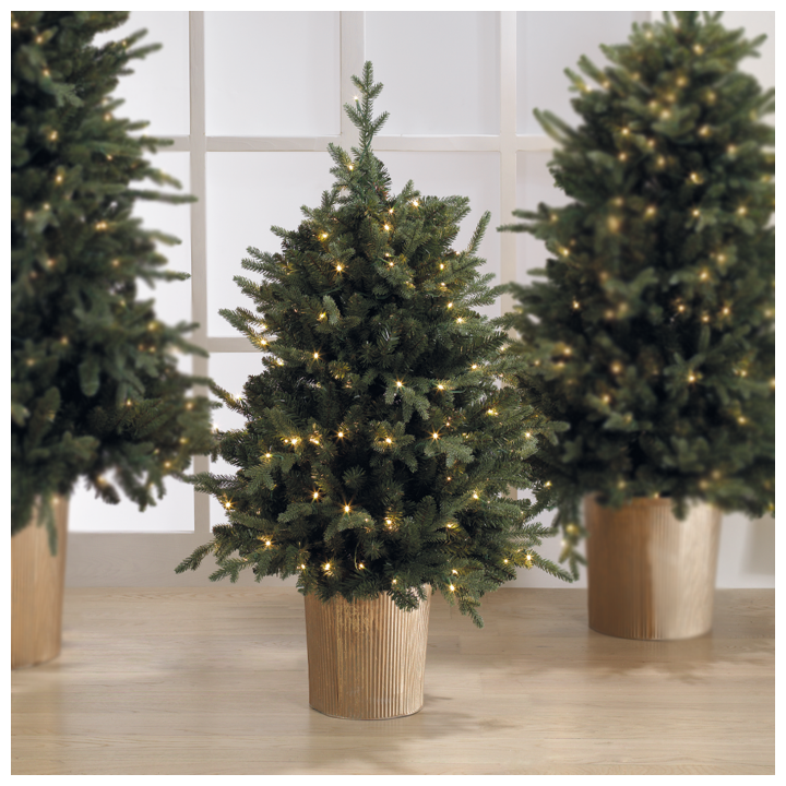 Albero natale Abete base in metallo, 150 luci a led, con 8 funzioni. Protezione IP44. Diam. 70x120 cm