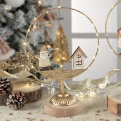 Decorazione Santa Claus con luci a led, alimentazione a batteria 20x10,5x30 h. cm